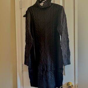 Elegant Black Cable Knit Dress